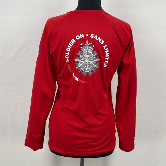 Soldier On Sans Limites Red Long Sleeve Performance Shirt Size Small Canada - Picture 3 of 10